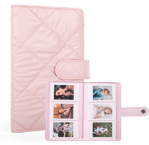 HIYQIN Album fotografico con 108 tasche per Fuji Instax Mini Film/Polaroid 3 pollici, libro fotografico con copertina in pelle PU per Instax Mini 13 12 11 41 EVO Liplay fotocamera istantanea - Rosa