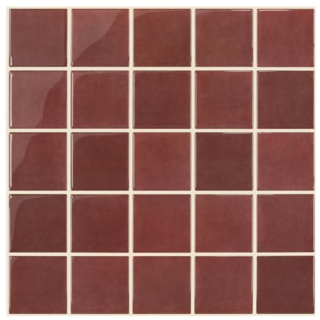 Commomy Gruesas Azulejos Adhesivos Cocina Rojo, 10-Piezas, 30.5 x 30.5cm, Baldosa Vinilo Cocina Pared Autoadhesivos 3D, Salpicadero Baldosas Adhesivas para Pared Cocina Baño y Metro