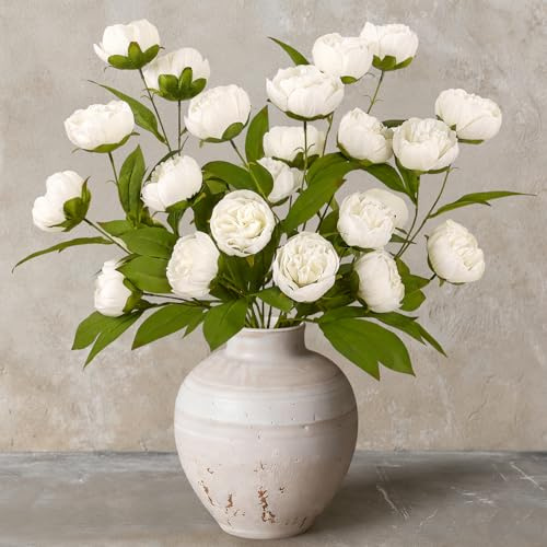 ASTNIC 6 fasci di peonie artificiali, gambo da 68 cm con peonie, fiori artificiali, decorazione primaverile, vintage, bouquet di fiori di seta, decorazione per la casa, soggiorno