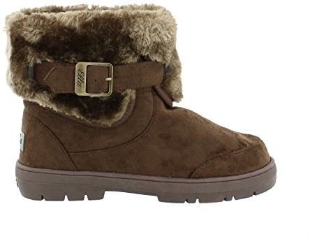 ella Women's Santa Fe Faux Sheepskin Look Fur Lined Warm Ankle Boots (UK 8, Brown)