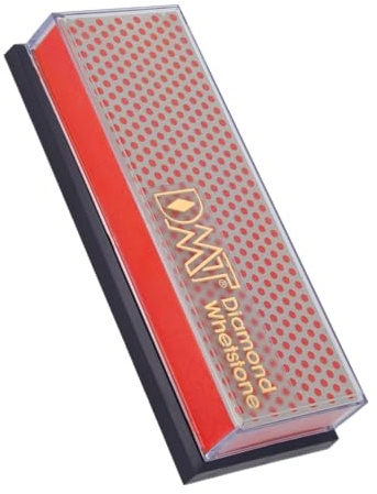 DMT (Diamond Machining Technology) 6-inch Diamond Whetstone Sharpening Stone with Plastic Case - Fine, W6FP, Red