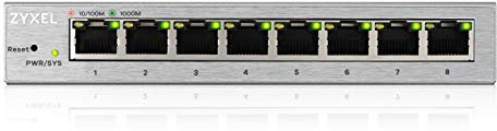 Zyxel 8 Port Gigabit Web Managed Switch | Plug & Play | Supports VLAN, QoS, IGMP & LAG | Fanless [GS1200-8]