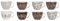 H&h set 8 tazze jumbo michelle in new bone china cc485