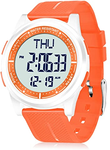 WIFORT Digital Herren Damen Uhren 5 ATM Wasserdicht Sport Armbanduhr mit Wecker Stoppuhr Countdown Duale Zeitzone, Ultradünn Weitwinkel Anzeige Digitaluhr für Jungen Mädchen