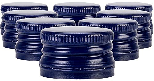 SUPERBUTELKI.PL Set di Tappi a Vite da 28 – 18 mm – Tappi in Alluminio, Chiusura ermetica e Protezione, Chiusura Riutilizzabile, Diversi Colori a Scelta (Blu Navy, 100)