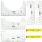 5 Pcs T-Shirt Alignment Tools with 2 * Measure Tape Tshirt Ruler Guide T-Shirt Centering Tool 5 Sizes T-Shirt Alignment Ruler Set with Clothing Size Chart