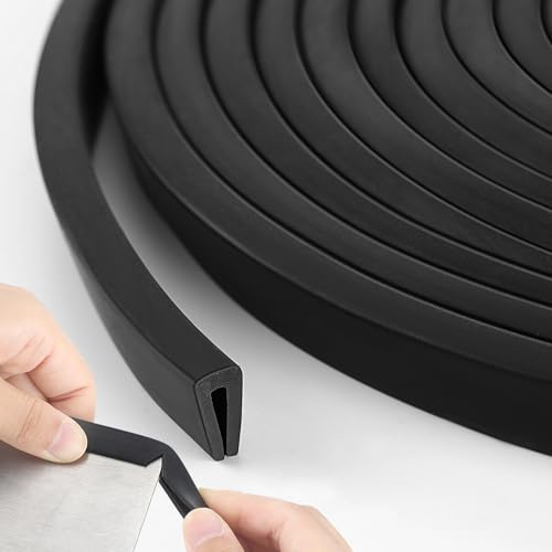 Kingdder Rubber Edge Trim 1/8 U Channel Sheet Metal Edge Protector Door Seal Strip Guard Weather Resistance Fits for Car Doors Steel Plates Glass Hatches Table Corners(10 Feet)