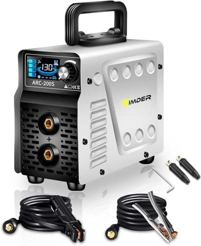 SSIMDER Stick Schweißer, ARC/LIFT TIG 2 in 1 Schweißen, 220V IGBT Inverter, tragbare Schweißmaschine mit Hot Start/Anti-Stick & Smart LCD-Display für Home DIY & Metallfertigung