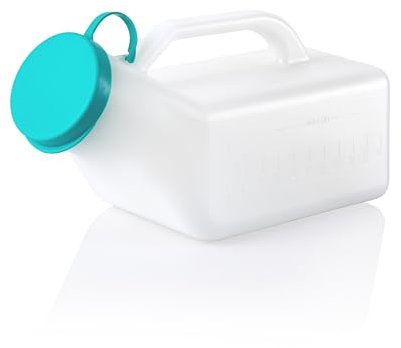 2 x Easy Care Solutions | Male Urinal Bottle | 1000ml | Secure Cap | Measuring Scale | Easy Grip Handle | 1 Pack of 2