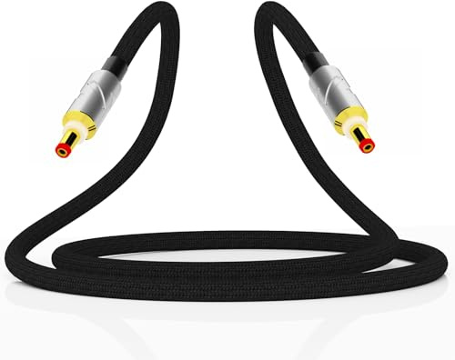 Monosaudio HiFi Audio DC Kabel Hohe Reinheit 4N 99.998% OFC DC Verlängerungskabel 5.5mmx2.5mm 12V Audiophile Netzkabel für Audio, Lautsprecher, S Ubwoofer, Heimkino, Verstärker (2.5mm-2.5mm, 1M)