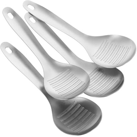 MUCKLILY 4 Pièces Cuillère à gingembre cuillère passoire broyeur de noix râpe cuillère à fromage Cuillère à fentes cuillère à broyer moulin à gingembre moulin à café Acier inoxydable