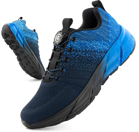 Hitmars Scarpe Running Uomo Donna Scarpe Ginnastica Corsa Sportive Air Sneakers Palestra Camminata Jogging Traspiranti Running Fitness Blu EU 47
