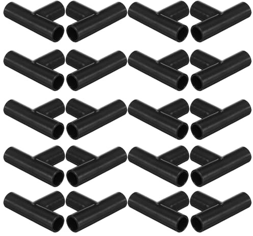 VILLFUL Conectores para Zapateros de Plástico Negro, 20 Unidades, Conectores en T de 11 Mm para Estanterías de Armario y Sistemas Organizadores Apilables en Dormitorios