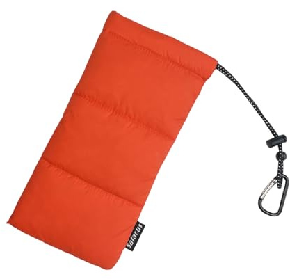 SAFACUS Custodia termica per cellulare, per campeggio, spiaggia, sci, previene il congelamento e il surriscaldamento, prolunga la durata della batteria, a prova di caduta, per smartphone (arancione)