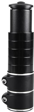 Azarxis Rehausse Potence de Guidon en Alliage d'Aluminium Rallonge Potence VTT Fourche Tige Étendre Riser pour 1-1/8 28,6mm Vélo de Route BMX (Noir argenté, 138mm)