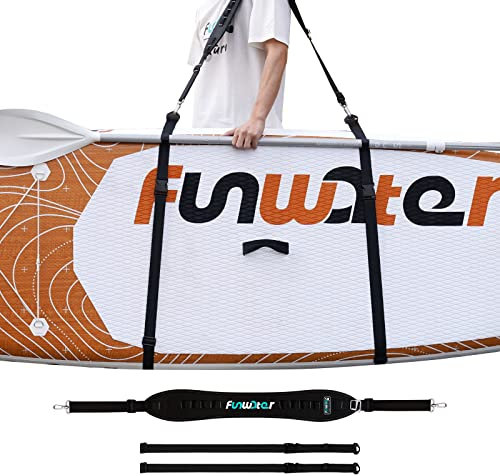 FunWater Paddle Board Sangle de Transport Harnais Sup Support d'épaule Multi-Usage réglable Renforcer Le système de Boucle pour Planche à pagaie, Planche de Surf, Sup, Kayak
