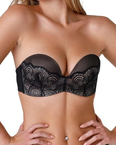 Wonderbra Women Refined Glamour Ultimate Strapless Bra, Black, 38B