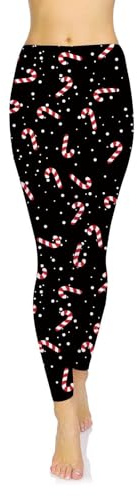 Rave on Friday Mujeres Leggings Navidad Puntos Negros Patrón Navidad Talle Alto Deporte Yoga Pantalones Gimnasio Elástico Elegante Slim Fit Flaco Atlético Correr Pantalones Medias S