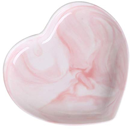 Zerodeko Heart Shaped Plates Pink Ceramic Dinner Plate Heart Shaped Dish Serving Plate for Home Kitchen