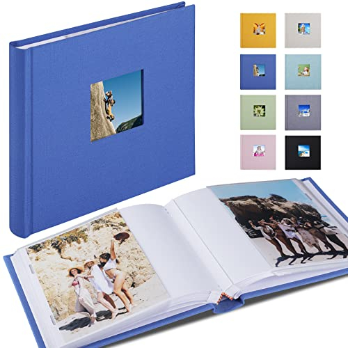 1DOT2 Small Photo Album 4x6, Hold 60 Photos with Memo, Blue