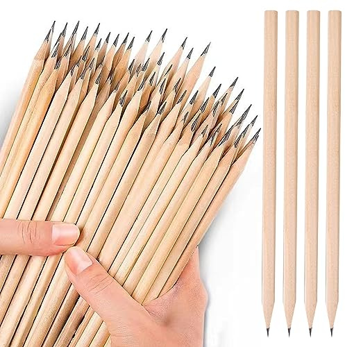 Nizirioo 200 Stück Naturholz-Bleistifte HB, 17,7 cm x 0,7 cm, Holzbleistifte aus Naturholz, Bleistifte für Kinder, Studenten, Büro, Schulbedarf
