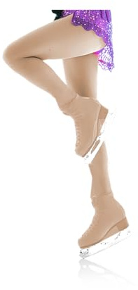 Kami-So Over the Boot Figure Skating Tights | Ice Skate Apparel For Women | Plush Flexible Outfit For Training, Ice Dance, Practice, Competition & Performance | Supportive Secure Fit | Suntan L/XL