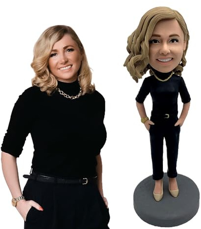 Regalos personalizados para cumpleaños, estatua Bobblehead escultura personalizada, figuras de cabeza oscilante de Navidad personalizadas, adorno para tartas