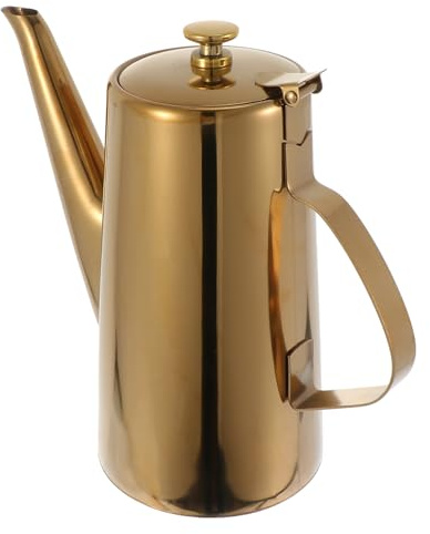 Cabilock Botella De Aceite Inoxidable Grande Con Dorado Aceite Comestible y Salsa Acero Inoxidable Apto Para Cocina y Restaurante