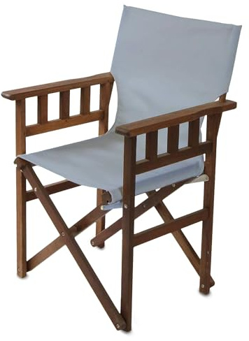 BYER OF MAINE Pangean Campaign Chair, Portable Hardwood Folding Chair with Heavy-Duty Canvas Seat Material. Ideal Patio, Deck & Camping Seat 20″d × 23″w × 36″h, 250 lbs Capacity, Granite
