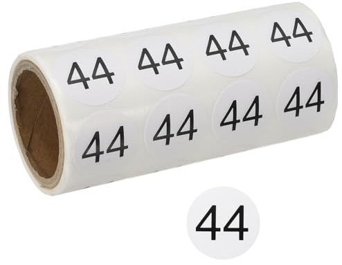 PATIKIL 1 tum sifferklistermärken, nummer 44 klistermärken siffror etiketter rund liten vinyl självhäftande etikett cirkel dekaler 500 st 1 rulle för fotoalbum affischbord, svart