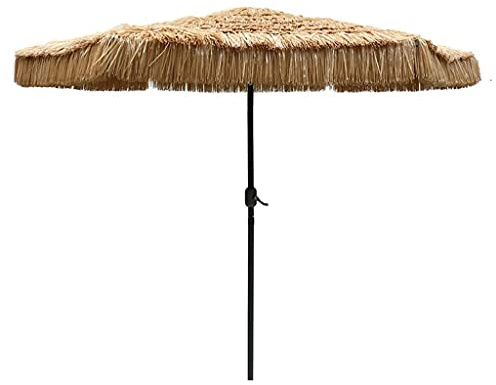 Garden Outdoor Avest Up Parasol Up Pavaw Pagnello Parasol Ombrello con Manico a manovella a Mano, Ombrello di Paglia da Sole Impermeabile