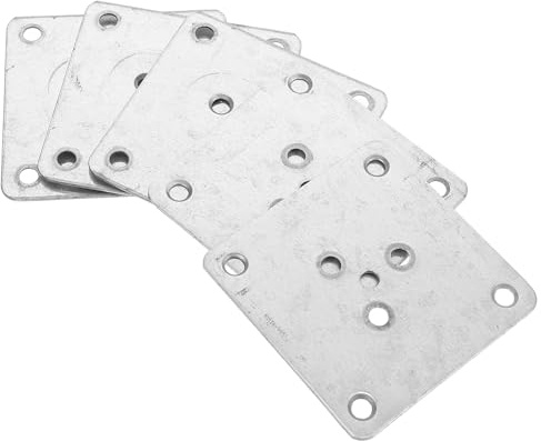 DONFAMDS 5Pcs Furniture Leg Mounting Plates Thick 7X7Cm Metal Connector Plates with 4 Holes for Sofa Table Wood Legs Furniture Feet Attachment Hardware