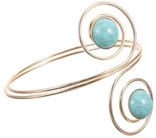 Artibetter Bracciale da Braccio Regolabile in Metallo Dorato Design a Spirale, Polsino Rigido per Donna e Ragazza, Gioiello per Braccio Superiore Adatto a Uso Quotidiano e Occasioni Formali
