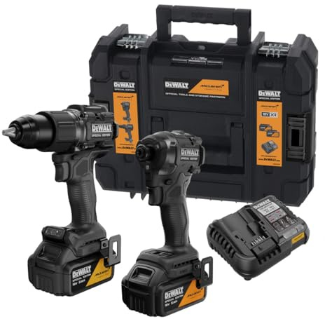 DeWalt Taladro Atornillador de Impacto Inalámbrico y Atornillador de Impacto, 18V, con 2 Baterías 5Ah, Cargador Rápido, Caja T-STAK, Edición Especial McLaren