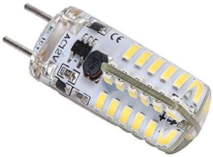 LUCKDANO Lampadina Bi-Pin GY6.35 Lampadina Bi-Pin in Silicone 48LED 3W 300LM GY6.35 AC12V per Lampadario Lampada da Soffitto - Bianco Caldo 2700K-3100K (Bianco freddo)