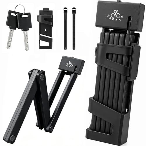 Fenxyo Folding Bike Lock, High Security Foldable Bicycle Lock for Bikes