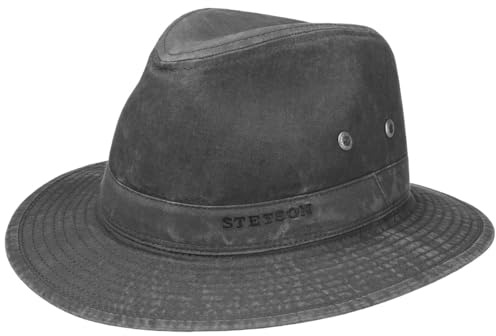 Stetson Organic Cotton Traveller Hut Stoffhut UV-Schutz 40 Herren Frühling Sommer schwarz XL (60-61 cm)