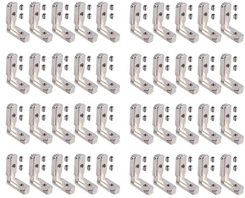 Aluprofil Innenwinkel Justech 40x T Slot T-Nut 90° L-Form Aluprofil Winkel Zinklegierung Profil 3030 Nut 8 Klammern Inneneckverbinder Innenverbindung Winkelwinkel Eckverbinder mit Schrauben