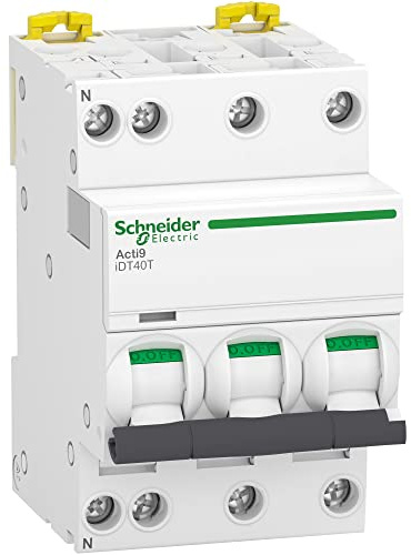 Schneider Electric - Acti9 iDT40T - disjoncteur modulaire - 3P+N - 20A - courbe D - 4500A/6kA - A9P32720