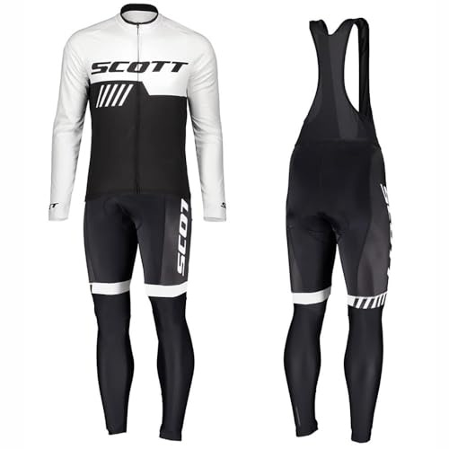 Moxilyn Abbigliamento Ciclismo da Uomo,Maglia Manica Lunga+Pantaloni Lunghi,Cuscino Gel 20D,Moda Set Completo,Abbigliamento Sportivo per Bicicletta,Ciclismo Ciclismo Jerseys per Uomo