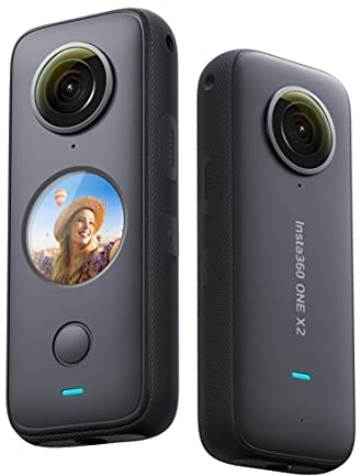 Insta360 ONE X2-360 Degree Waterproof Action Camera, 5.7K 360, Stabilization, Touch Screen, AI Editing, Live Streaming, Webcam, Voice Control