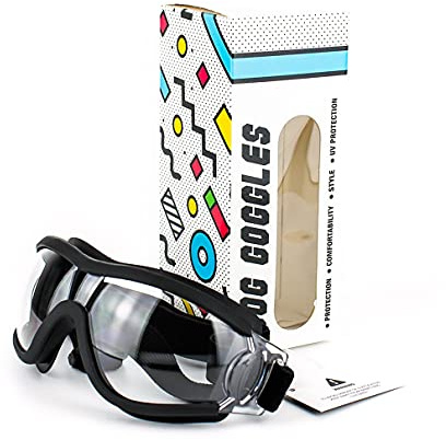 OocciShopp Dog Goggles, Transparent, Waterproof & Anti-Fog, PVC, Medium, Sunglasses, Eye Protection, Dog, 371379031