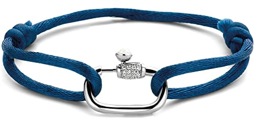 Ti Sento - Milano Damen-Armband 925er Silber, Seide Zirkonia One Size Blau 32016973