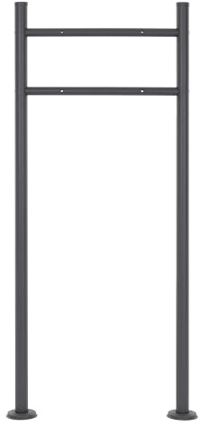 ML-Design Soporte Poste para Buzón de Correos de Acero Inoxidable con Recubrimiento de Polvo, Antracita, Altura 120 cm, Barras Redondas, Anclable en el Suelo con 6 Tornillos Diseño Moderno para Hogar