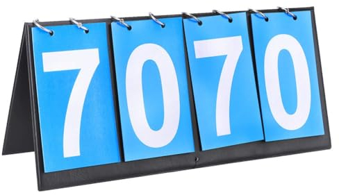 Anzeigetafel, 14,2x6,4 Zoll 4-Digital Score Keeper Tragbare Flip Anzeigetafel Tischanzeigetafel Kerbe Zähltafel Wettkämpfe Sportanzeigetafel Punktetafel Volleyball Basketball Tennis Anzeigetafeln