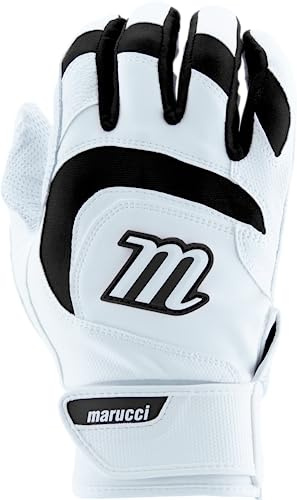MARUCCI Signature Youth Batting Glove V4, White/Black, Youth Large