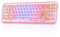 YUNZII X71 Transparent Mechanical Keyboard with Clear Keycaps, BT5.0/2.4G/USB-C Wired Gaming Keyboard 68% Layout,Gasket Mount Wireless RGB Gaming Keyboard for Win/Mac(Crystal Ice Switch,Pink)