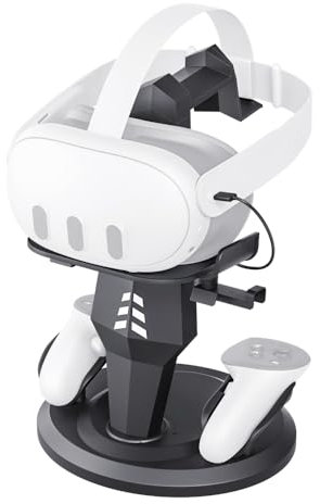 VR Stand Holder Compatible with Meta Quest 3, Universal VR Headset Display Dock, Stable Bracket Storage Round Base, Charging Staion Fit for Quest 3/2, Mount Install Easy