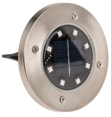3 PAGEN® Solar Bodenleuchten Garten, 4er-Set mit automatischem Farbwechsel – LED-Bodenstrahler für außen mit integriertem Steckspieß für unkomplizierte Installation – Maße 11,5x11,5x 3,5cm