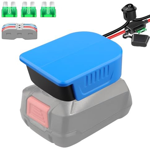 2 Stück Power Wheel Adapter für Bosch 18V PBA Akku,DIY Ladegerät Konverter für Bosch Batterie Power Station, mit 14 AWG Drähten-Kabel(Batterie Nicht enthalten)